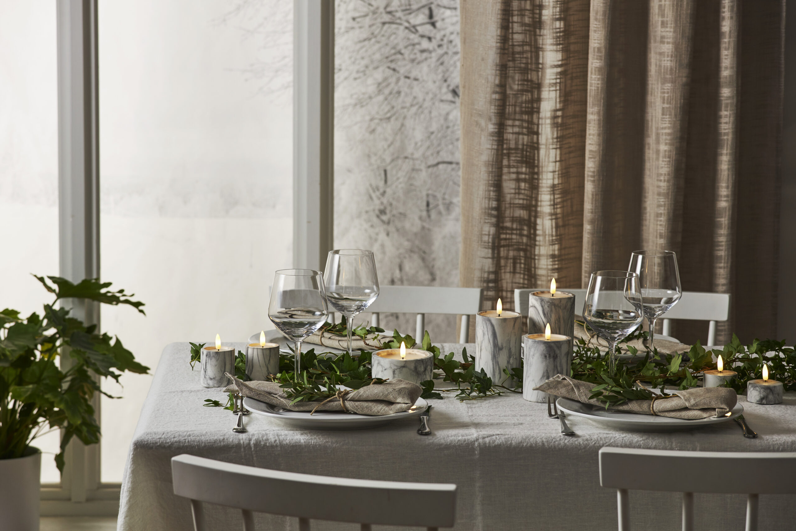 LED Blockljus - marmor - Bild 2