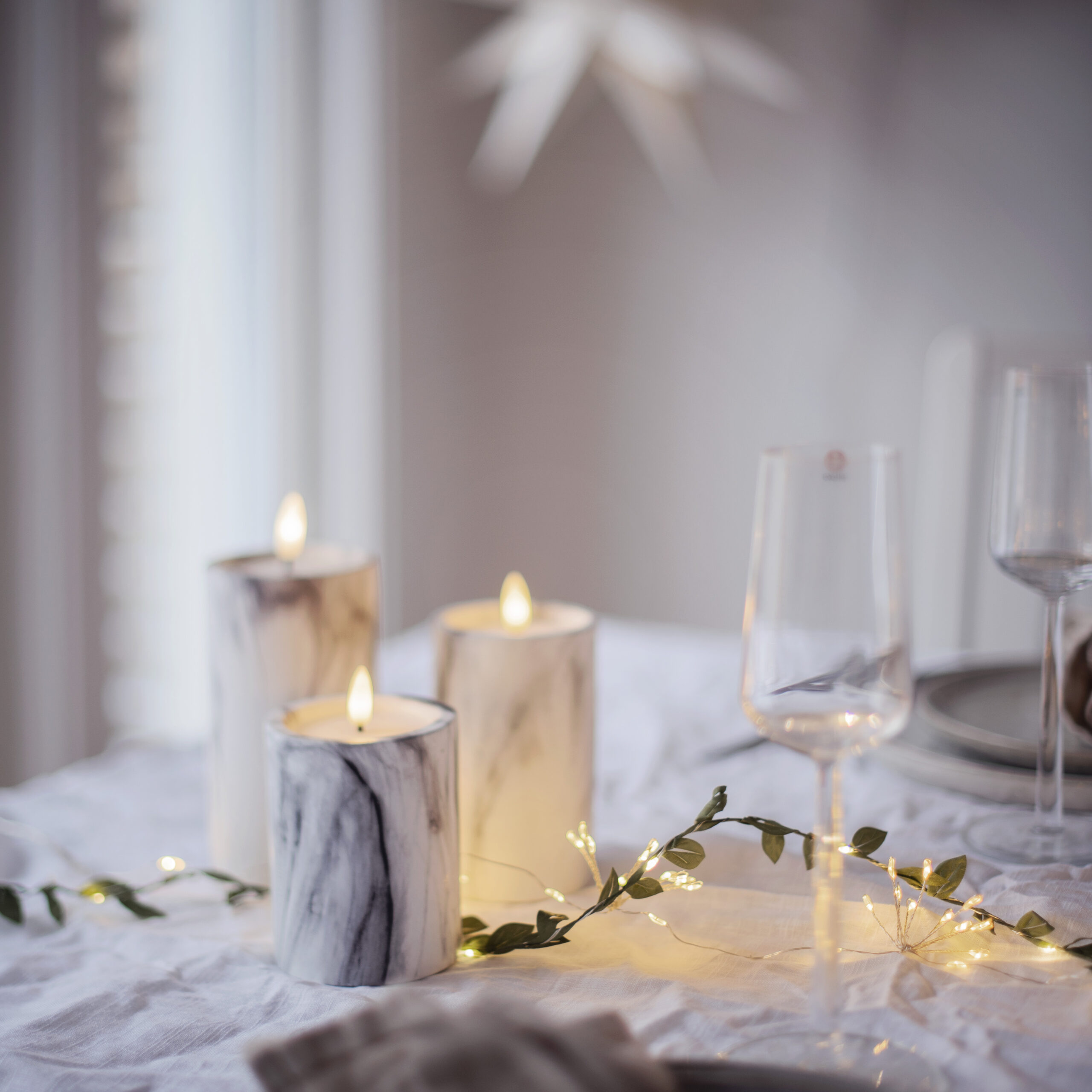 LED Blockljus - marmor - Bild 3